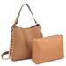 Dasein 2 Pcs Women Studded Hobo Handbags Soft Vegan Leather Purses Roomy Tote Bags Satchels with Shoulder Strap