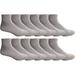 SOCKS'NBULK Mens & Womens Ankle Wholesale Bulk Pack Athletic Sports Socks, (Mens 10-13 (Shoe Size 7-12), 12 Pairs Gray)