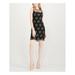 MAISON JULES Womens Black Embroidered Illusion Sleeveless Jewel Neck Above The Knee Sheath Cocktail Dress Size 4