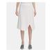 CALVIN KLEIN Womens Ivory Eyelet Split Hem Below The Knee A-Line Wear To Work Skirt Size 6