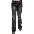 Women's Embroidered Jeans Casual Low Rise Denim Pants Straight Leg Trousers