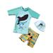 CVLFE USA Baby Boys UV UPV Sun Protection Swim Suit 1-8Y Toddler Rash Guard Costume Swimwear Swimsuit Tops With Swim Trunks Shorts Bottoms+Cute Hat Beachwear Swimming Costume Bathing Suit