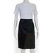 Sharis Place Womens Leather Suede Color Block Pencil Skirt Blue Green Size 8