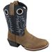 smoky mountain childs western mesa square toe boots brown distress/black