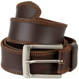 Nabob Leather Men's Leather Belt - Made With Rustic Leather Two Row Stitching, Handmade In Bourbon Brown Perfect For Jeans (Size 30" (76 cm)