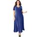 Woman Within Women's Plus Size Pleated Crinkle Velour Dress