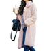 Classic Vintage Women Oversized Winter Warm Fluffy Fleece Long Trench Outwear Jacket Coat Ladies Fashion Borg Long Knee Loose Overcoat Coat Faux Jacket Lapel Outwear Outfit