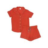 Liz Claiborne Womens Lightweight Peach Orange Pajamas Shorts Sleep Set