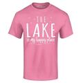 Shop4Ever Men's The Lake is My Happy Place Graphic T-shirt