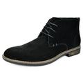 Men's Flat Suede Leather Lace Up Oxfords Casual Chukka Desert Ankle Boots Shoes Urban-01 Black Size 11