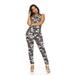 Fit Sleeveless Solid Gray Camo Overall Jumpsuit Full Body Skinny Jeans for Juniors Plus Size 18W