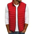 Mens Stand Collar Vest Solid Color Zipper Front Casual Outerwear Sleeveless Waistcoat with Zipper Coat