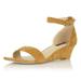 Dailyshoes Wedge Heeled For Women With Ankle Strap Low Sandal Open Toe Heels Sandals Summer Hollow Buckle High Toed Strappy Whitney-02 Camel Sv 7