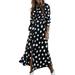 Niuer Women Lapel V-Neck Casual Dress Long Sleeve Button Down Maxi Sundress Summer Lightweight Maxi Dress