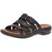 Clarks Womens Leisa Grace Leather Open Toe Casual Slide Sandals