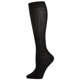 MeMoi Girls Ribbed Uniform Knee Socks 8-9 / Black