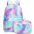 Backpack for Kids Girls School Backpack with Lunch Box Preschool Kindergarten BookBag Set (Mermaid Purple)