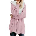 LIDYCE Womens Solid Oversized Zip Down Hooded Coat Cardigans Outwear with Pocket