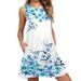 Women's Printed Sleeveless Off-Shoulder Vest Dress Long Dresses With Pocket