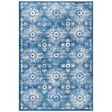 Blue/Navy 24 x 0.32 in Indoor Area Rug - Bungalow Rose Martha Stewart Ikat Navy/Cream Area Rug Polypropylene | 24 W x 0.32 D in | Wayfair