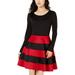 City Studio Womens Striped Skater Cocktail Dress