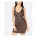 GUESS Womens Black Mirage Metallic Sleeveless V Neck Above The Knee Body Con Cocktail Dress Size: L