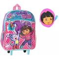 Little Girls' Dora the Explorer 12" Toddler Rolling Backpak Travelbag - Fedex 3-Day-Shipping