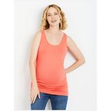 Motherhood Maternity Side Ruched Scoop Neck Maternity Tank Top