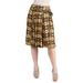 24seven Comfort Apparel Womens Yellow Accordion Pleat Knee Length Skirt