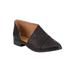 Qupid Women's Tuxedo-68 Ballet Flat Black Pointed Toe Slip On Ankle Shoetie Booties (6)