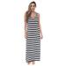 Just Love Racer Back Tank Dress with Stripes 2093 (Small, Black White Stripe)