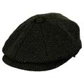 Cambridge Herringbone Wool Newsboy Cap - M - Green