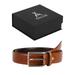 Affilare Men's Genuine Italian Leather Dress Belt 35mm Black Brown Tan 12BS653