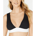 Volcom BLACK Simply Rib Halter Bikini Swim Top, US Large