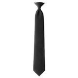 Jacob Alexander Uniform Solid Clip-On Tie with Buttonholes - XL 24 inch - Black