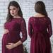 Puloru Pregnant WomenÂ´s Lace Maternity Dress Maxi Gown Photography Photo Clothes