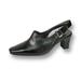 PEERAGE Zoe Women's Wide Width Leather Slingback Dress Pump BLACK 6.5