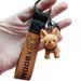 Car Plastic Keychain With Cute Bulldogs Home Pendant Rope For Key Holder Female Gift Key Chain