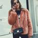 Women Winter Fur Coat Long Sleeve Faux Fur Outerwear Ladies Short Style Jacket Fluffy Warm Overcoat