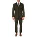Ferrecci Men's Bradford Hunter Green Slim Fit Notch Lapel 3 Piece Vintage Tweed Heritage Suit Set - Blazer Jacket, Vest and Pants (36 Regular)