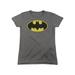 Batman Classic Bat Logo Gray DC Comics Superhero Women's T-Shirt Tee