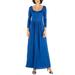 24/7 Comfort Apparel Women's Empire Waist Long Sleeve Maxi Dress