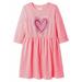 Cat & Jack Girls Pink Silver Glitter Heart Valentine Dress Tunic