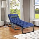 ShangQuan WuLiu Multifunction Portable Beds Frame w/ Mattress Portable Lounge Chair in Blue | 11 H x 26 W x 75 D in | Wayfair K16ZDC-4BLUETH01