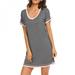 Newway Women Dress Cotton Solid Color Round Neck Short Sleeve Nightdress Solid Color Clothes