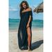 Women Sexy See-through Beach Dress Off Shoulder Bikini Cover Up