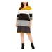 JESSICA HOWARD Womens Yellow Striped 3/4 Sleeve Jewel Neck Below The Knee Dress Size 1X