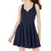 B DARLIN Womens Navy Cut Out Sleeveless V Neck Above The Knee Fit + Flare Dress Size 3\4