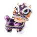 PWFE Chinese Style Traditional Lion Dance keychain A Cute Little Lion Pendant with Rhinestones Which Can Be Used As Accessories for Keys and Bagsï¼ˆThe Head Can Rotate 360 Degreesï¼‰(Purple)