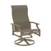 Tropitone Marconi Sling High Back Swivel Patio Chair Metal in Gray/Brown | 43.5 H x 25.5 W x 27.5 D in | Wayfair 452070_MOA_Gaviota